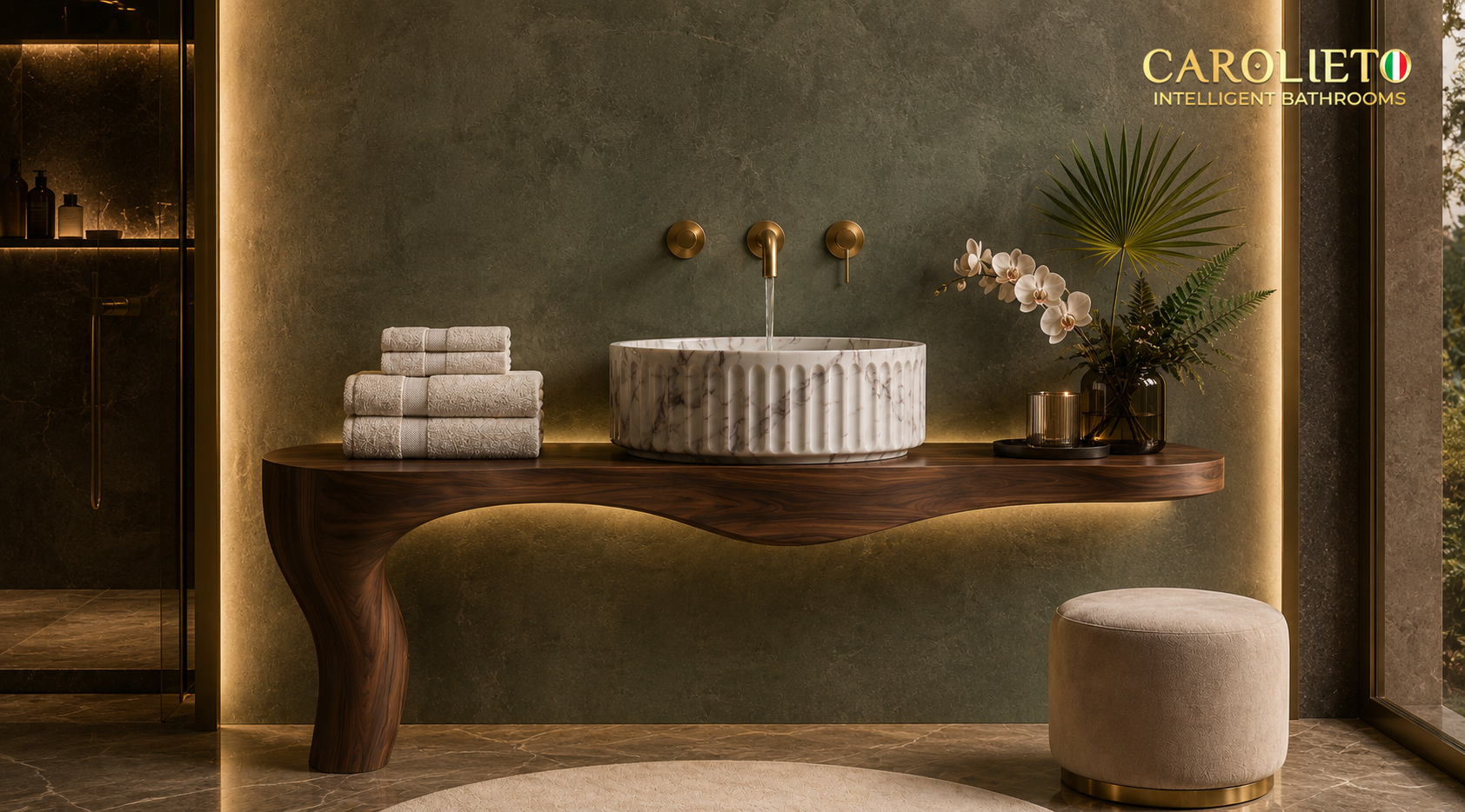 Modern table top basin with premium bathroom fittings