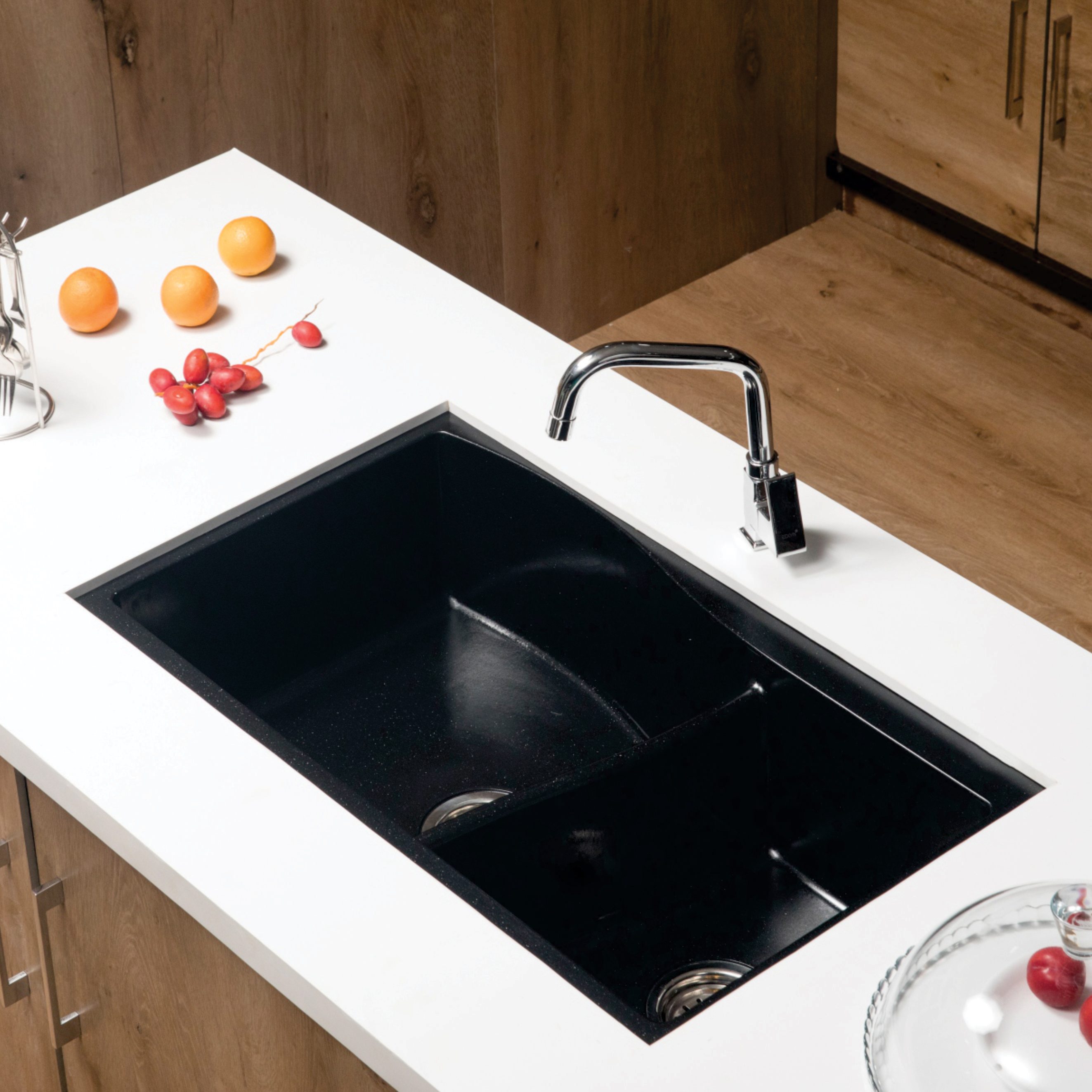 Premium quartz kitchen sink with modern minimalist design