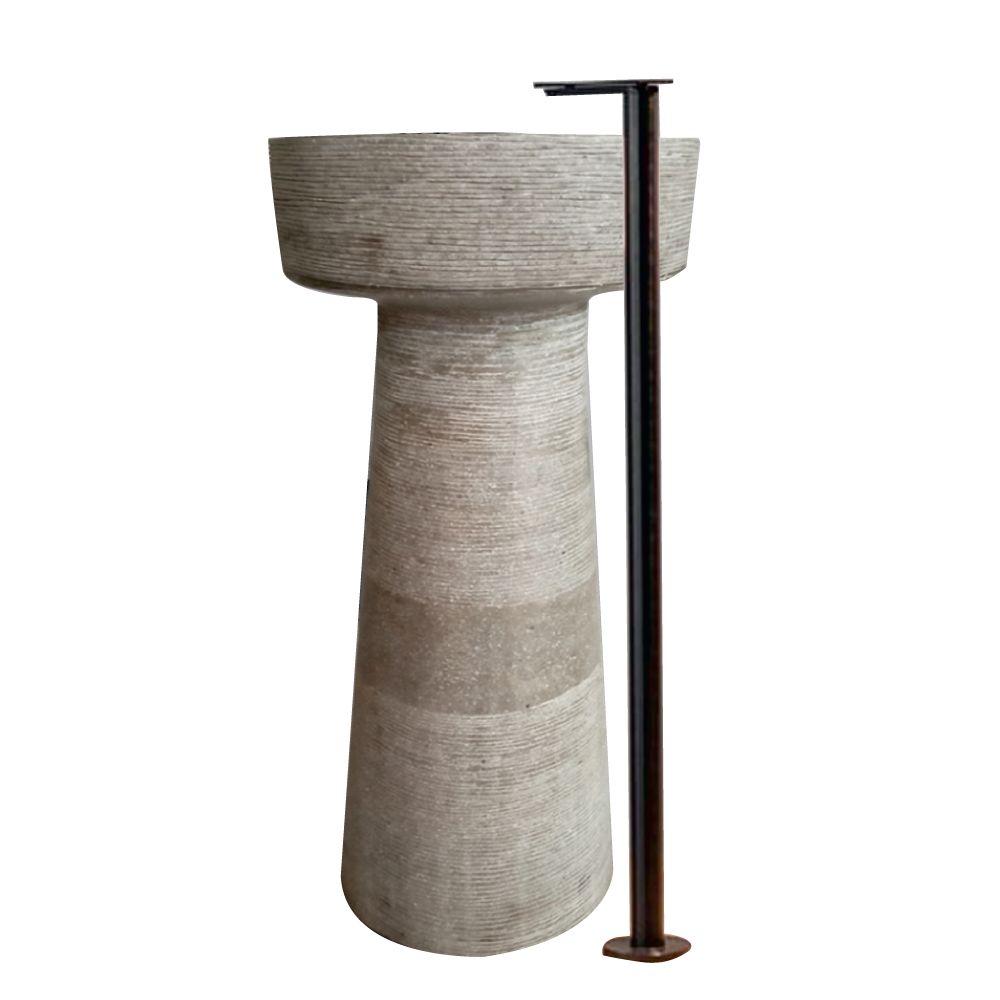 Modern sculptural basin with luxurious texture finish